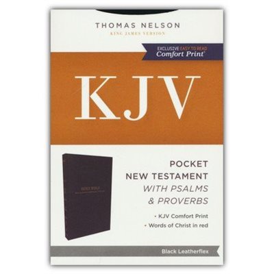 KJV Pocket New Testament with Psalms and Proverbs, Comfort Print - Soft leather-look, black