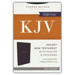KJV Pocket New Testament with Psalms and Proverbs, Comfort Print - Soft leather-look, black
