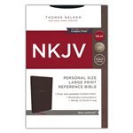 NKJV Holy Bible Personal Size Large Print Reference Bible, Comfort Print - Soft leather-look, black