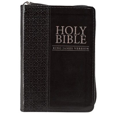 KJV Pocket Bible, Lux Leather, Zipper, Black