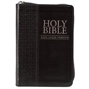 KJV Pocket Bible, Lux Leather, Zipper, Black