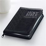 KJV Pocket Bible, Lux Leather, Zipper, Black