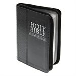 KJV Mini Pocket Bible - Soft leather-look, black with zipper