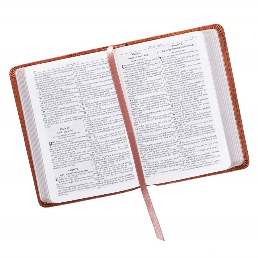 KJV Mini Pocket Bible, Lux, Leather, Tan