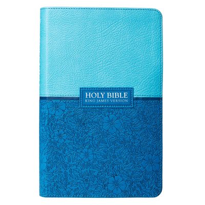 KJV Holy Bible, Giant Print Standard Bible, Two-Tone Blue Faux Leather Bible w / Ribbon Marker, Red Letter Edition, King James Version