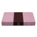 The Holy Bible - King James Version (KJV) - Compact Bible - Pink and Brown Faux Leather Bible w / Ribbon Marker, Red Letter Edition