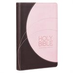 KJV Holy Bible, Standard Bible, Pink and Brown Faux Leather Bible w / Ribbon Marker, Red Letter Edition, King James Version