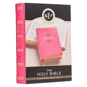 KJV Large Print Compact Pink Red Letters