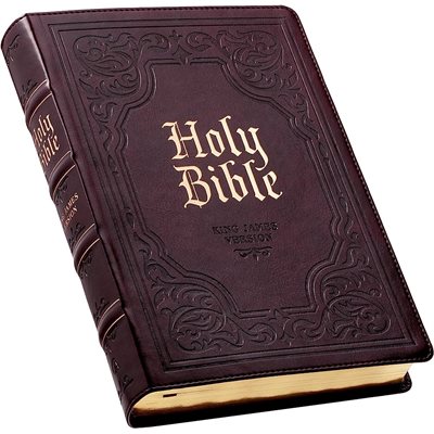 KJV Large-Print Bible--imitation leather, dark brown
