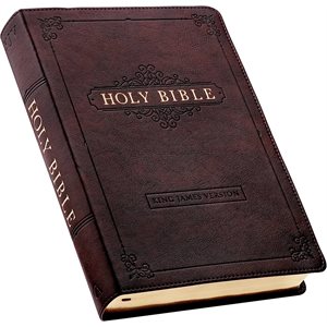 KJV Large-Print Bible--imitation leather, dark brown