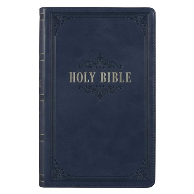 KJV Giant-Print Bible--imitation leather, dark blue