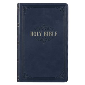 KJV Giant-Print Bible--imitation leather, dark blue