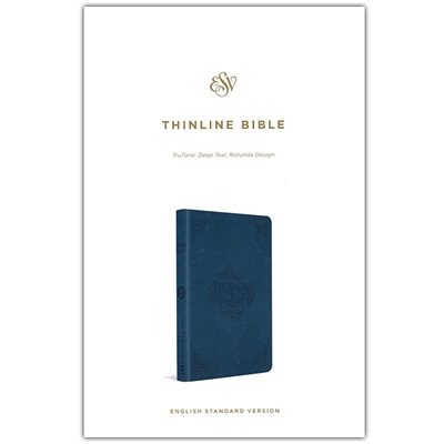 ESV Thinline Bible - soft leather-look, deep teal with rotunda design