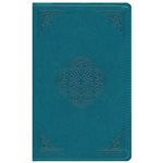 ESV Thinline Bible - soft leather-look, deep teal with rotunda design