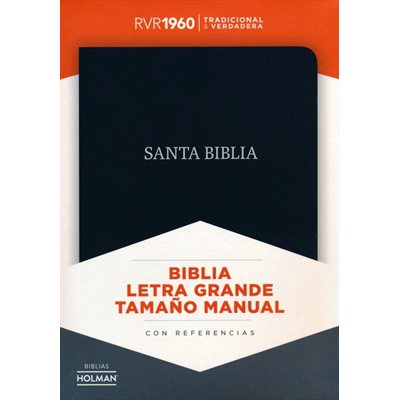 Biblia RVR 1960 Letra Gde. Tam. Manual Ref., Piel Fab. Negra, Ind. (RVR 1960 LgPt Personal-Size Ref. Bible, Bon.Leather, Bk I.)