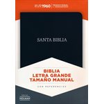 Biblia RVR 1960 Letra Gde. Tam. Manual Ref., Piel Fab. Negra, Ind. (RVR 1960 LgPt Personal-Size Ref. Bible, Bon.Leather, Bk I.)