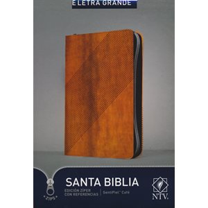 NTV Santa Biblia, Edicion ziper letra grande con referencias LeatherLike, Brown