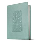 NLT Giant-Print Personal-Size Bible, Filament Enabled Edition--soft leather-look, floral frame teal