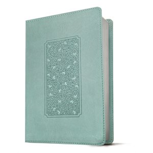 NLT Giant-Print Personal-Size Bible, Filament Enabled Edition--soft leather-look, floral frame teal