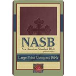 NASB Large Print Compact Leathertex Bible - Burgundy