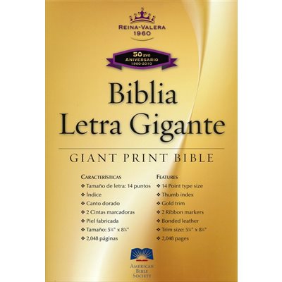 Biblia Letra Gigante RVR 1960, Piel Fabricada Negra, Ind. (RVR 1960 Giant Print Bible, Bonded Leather Black, Ind.)