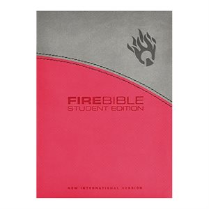 Fire Bible : New International Version Gray / Pink Flexisoft Leather (Student Edition)