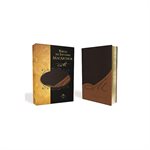 Biblia de Estudio MacArthur RVR 1960, piel simil negra / marron claro