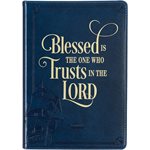 Blessed Is The One Who Trusts In The Lord Jeremiah 17:7 Navy (Faux Leather Journal)