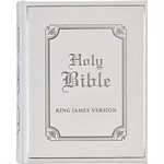 KJV Family Bible--imitation leather padded hardcover, white