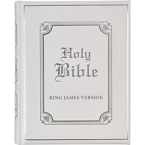 KJV Family Bible--imitation leather padded hardcover, white