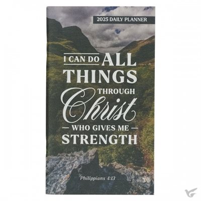 2025 Small Daily Planner-Mountains - Philippians 4:13