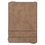 All Things Are Possible 2025 Tuscan Tan Faux Leather Executive Planner with Zipper Closure - Matthew 19:26