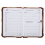 All Things Are Possible 2025 Tuscan Tan Faux Leather Executive Planner with Zipper Closure - Matthew 19:26