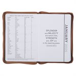 All Things Are Possible 2025 Tuscan Tan Faux Leather Executive Planner with Zipper Closure - Matthew 19:26