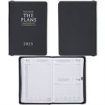 I Know the Plans 2025 12 Month Executive Faux Leather Planner for Men & Women, Daily Personal Organizer w / Zipper Closure & Ribbon, Black