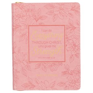 I Can Do Everything Pink Faux Leather 2025 Large 18-month Planner for Women - Philippians 4:13