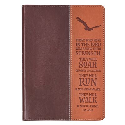 Soar on Wings of Eagles Journal, LuxLeather, Brown / Tan