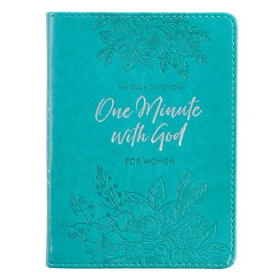 One Minute with God for Women Devotional, LuxLeather Turqoise