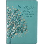 Be Still And Know Faux Leather Journal, Floral Tree