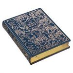 KJV Large-Print Note-Taking Bible--soft leather-look, navy blue floral