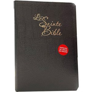 La Sainte Bible, Version Louis Segond 1910 - Gros Caractères, Cuir noir, avec Onglets et Paroles de Jésus en rouge