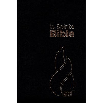 Bible version NEG (Nouvelle édition de Genève) compacte Couverture souple fibrocuir noire, avec zip (fermeture à glissière), tranche dorée et onglets