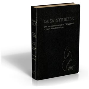 La Sainte Bible Scofield - Version Nouvelle Édition de Genève (NEG) - Avec les commentaires de C. I. Scofield et guide d’étude biblique. Couverture souple noire, tranche dorée, avec onglets