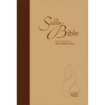 La sainte Bible d’étude, version NEG (Nouvelle édition de Genève), avec commentaires de John MacArthur Couverture souple marron et beige, onglets et tranche dorée